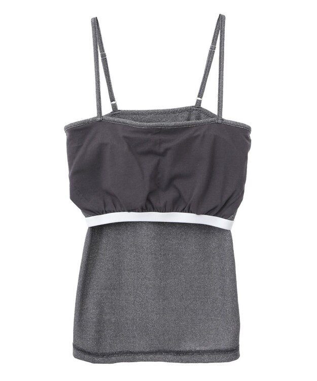 AMERICAN HOLIC カップ付き　ラメリブキャミソール Light Beige