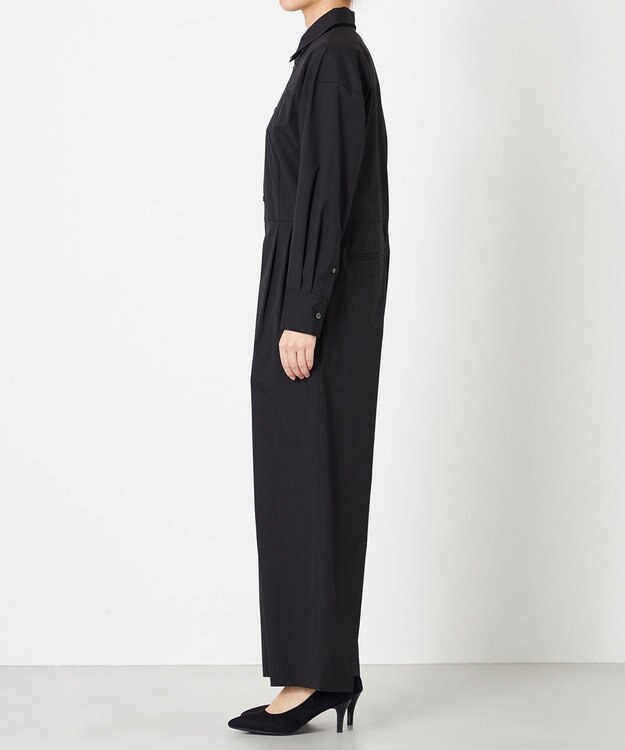 NAVE 【ReNAVE・セットアップ可/洗える/接触冷感/UVケア】コットンポリブロード オールインワン ブラック系