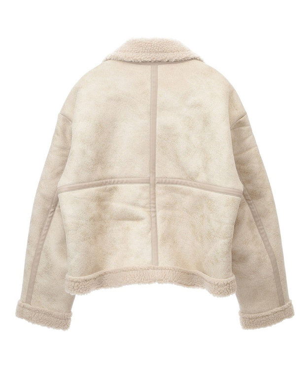 Green Parks フェイクムートンブルゾン Beige