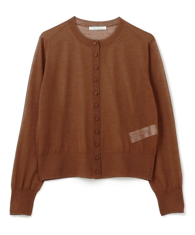 BEIGE， 【洗える・Oggi 10月号掲載】CADDO / シアーウールカーディガン Brown
