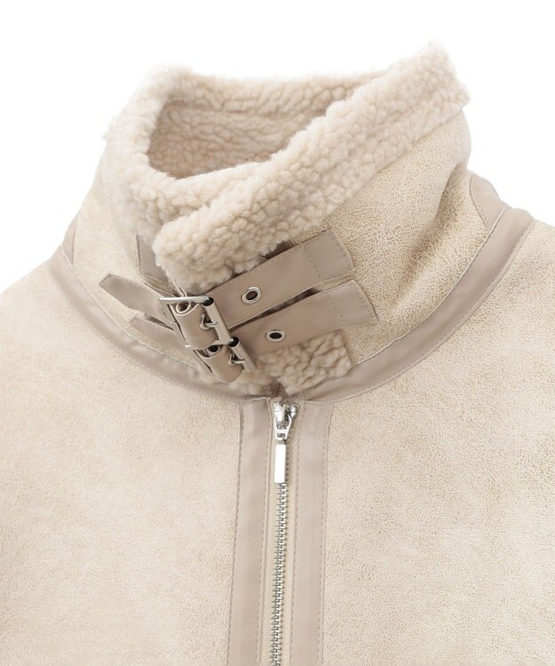 Green Parks フェイクムートンブルゾン Beige