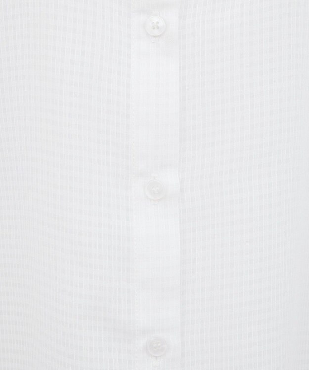 earth music&ecology ミニチェックバルーンスリーブブラウス Off White