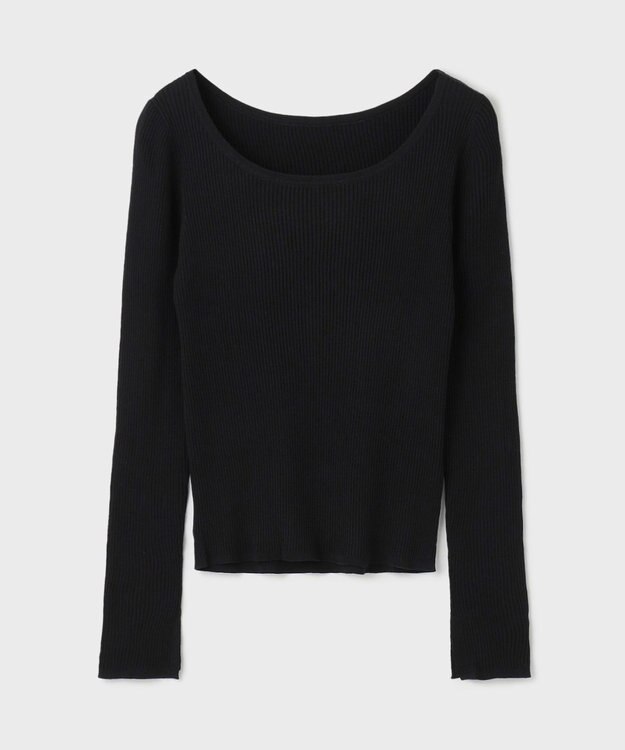 GRACE CONTINENTAL リブニットトップ ブラック