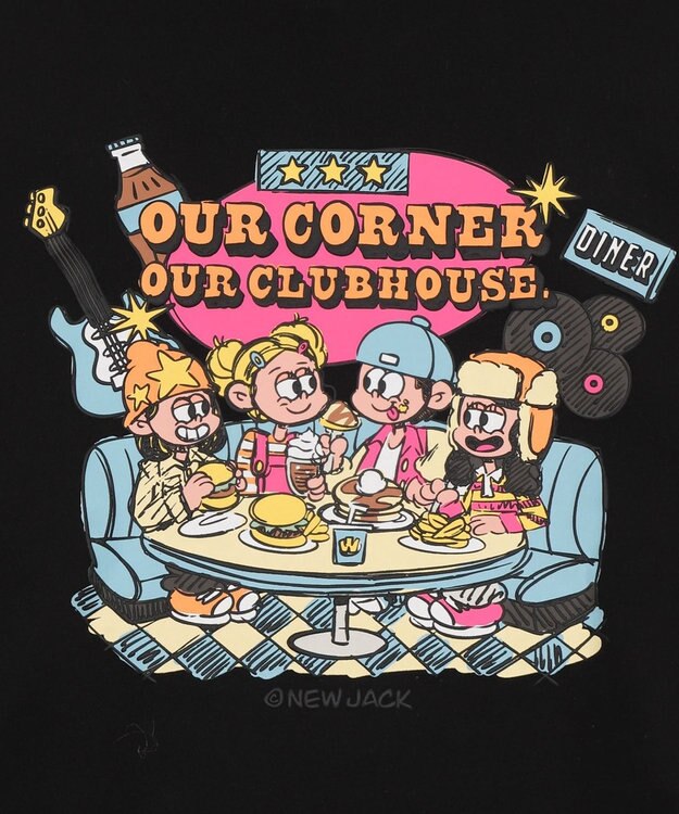 WEGO 【ユニセックス着用ITEM】別注NEWJACKグラフィックプルパーカー ブラック