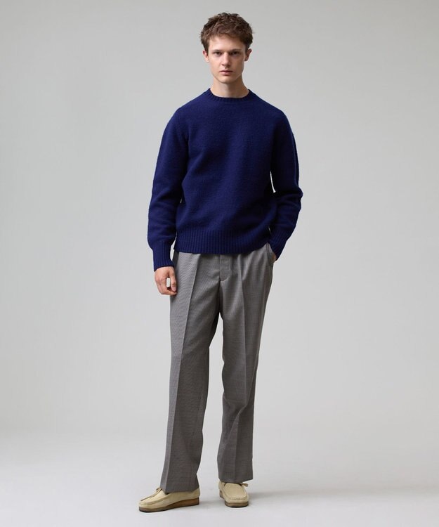 J.PRESS MEN 【J.PRESS ORIGINALS】【UNISEX】Shaggy Saddle Crew Neck Sweater ネイビー系