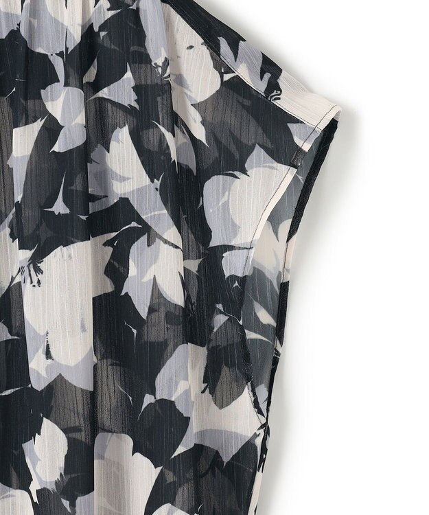 23区 【洗える】Ratti シャドーフラワー プリント ブラウス モノトーンプリント