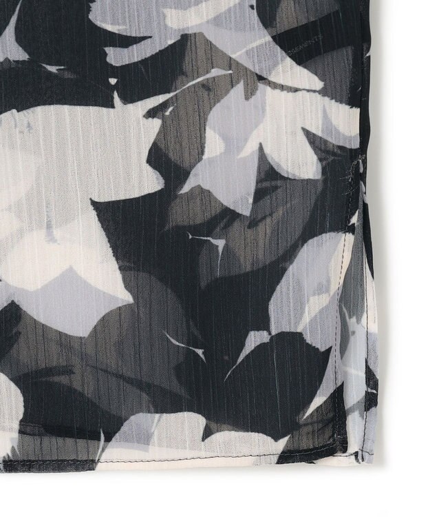 23区 【洗える】Ratti シャドーフラワー プリント ブラウス モノトーンプリント