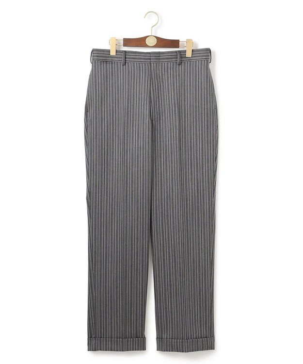 J.PRESS MEN 【J.PRESS ORIGINALS】Dark Pinstripe Wool New Piped Stem Slacks / Big Back Belt ライトグレー系1