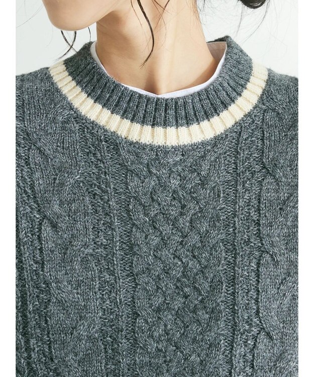 CRAFT STANDARD BOUTIQUE ２ＷＡＹケーブルニットベスト Gray