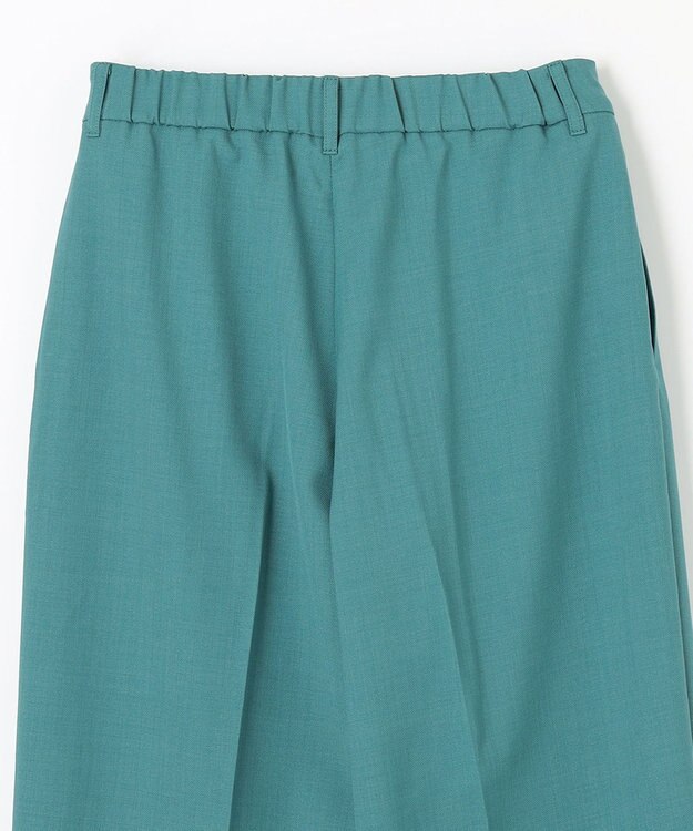 ANY 【洗濯機可能/ウエストゴム】美脚２タック ワイドパンツ ブルーグリーン