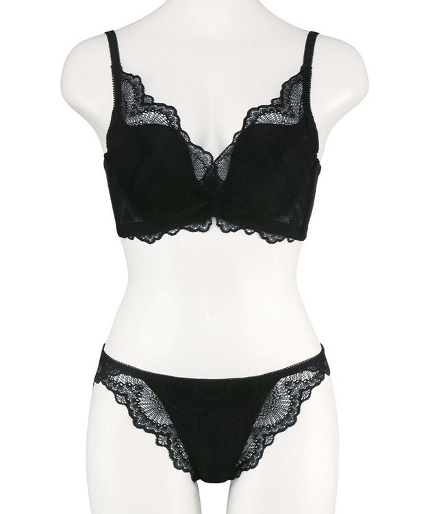 San-ai Resort（三愛水着楽園） 【新色アッシュローズ・アッシュグレー追加】 カシュクール脇高ブラジャー＆ショーツ ブラック