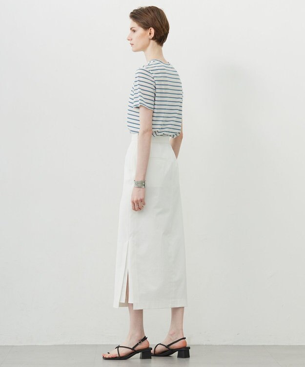 ICB 【洗える】シェルタリングドライサテン タイトスカート アイボリー系