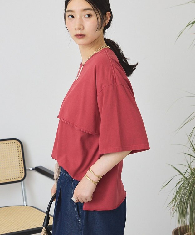 AMERICAN HOLIC レイヤード風加工Ｔシャツ Red