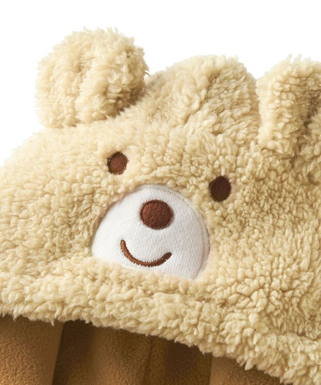 MIKI HOUSE HOT BISCUITS 【70-110cm】 もこくま顔ドン ボアジャンパー アイボリー