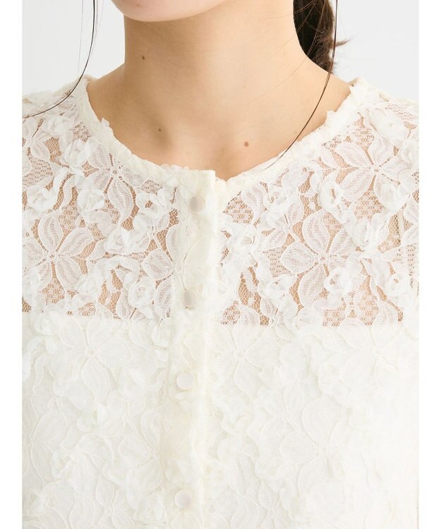 Green Parks ・SUGAR SPOON フラワーレースカーディガン Off White