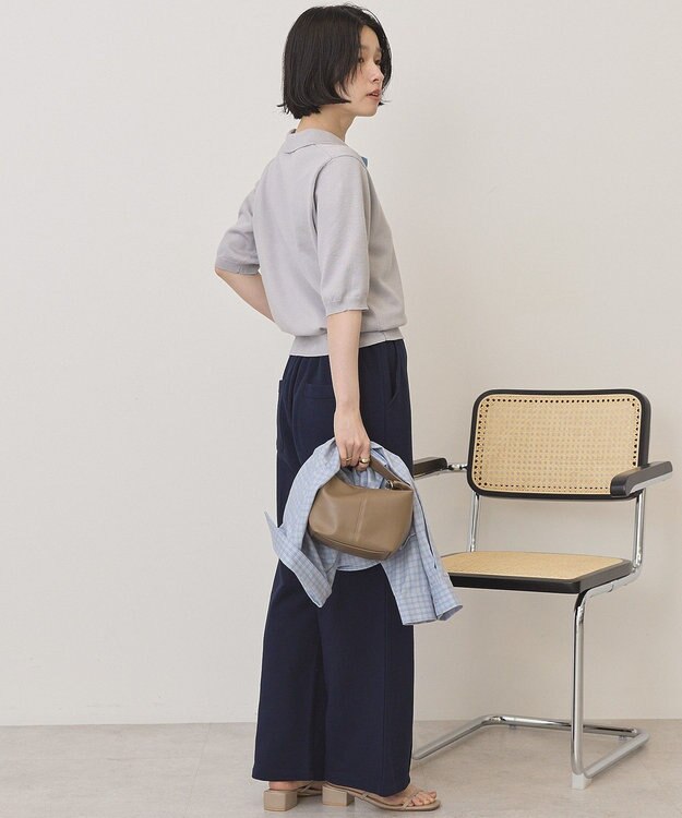 AMERICAN HOLIC 襟付き配色ニット Gray