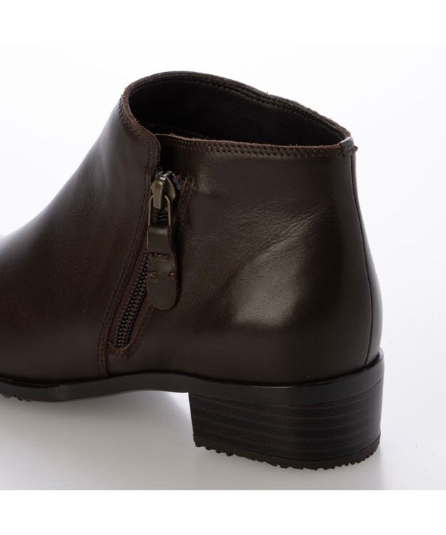 ing <ing>【WEB限定】【レイン対応】サイドファスナーショートブーツ ダークブラウン