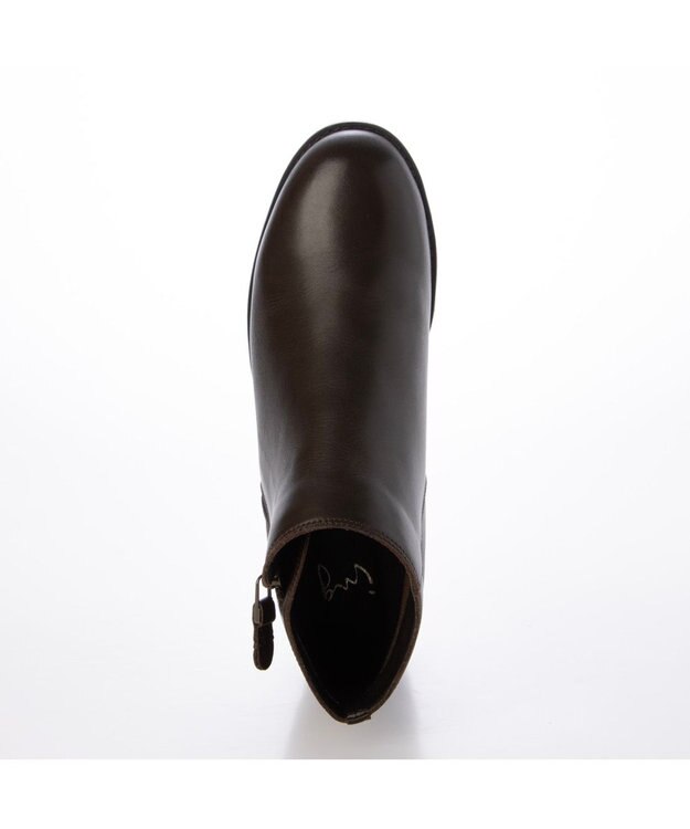 ing <ing>【WEB限定】【レイン対応】サイドファスナーショートブーツ ダークブラウン