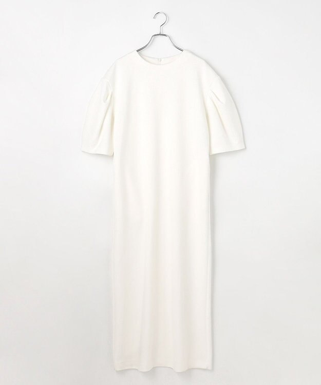 #Newans 【セレモニーにも/洗濯機可】パフスリーブロングワンピース​ ホワイト