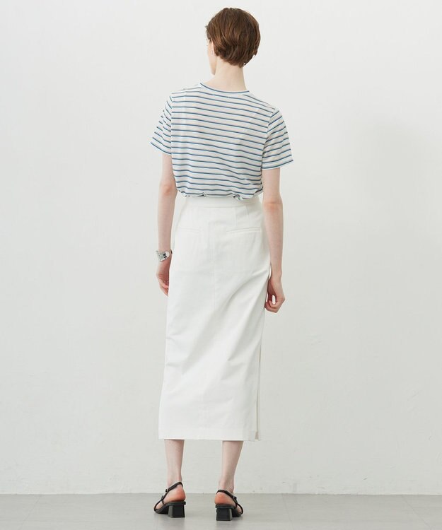 ICB 【洗える】シェルタリングドライサテン タイトスカート アイボリー系