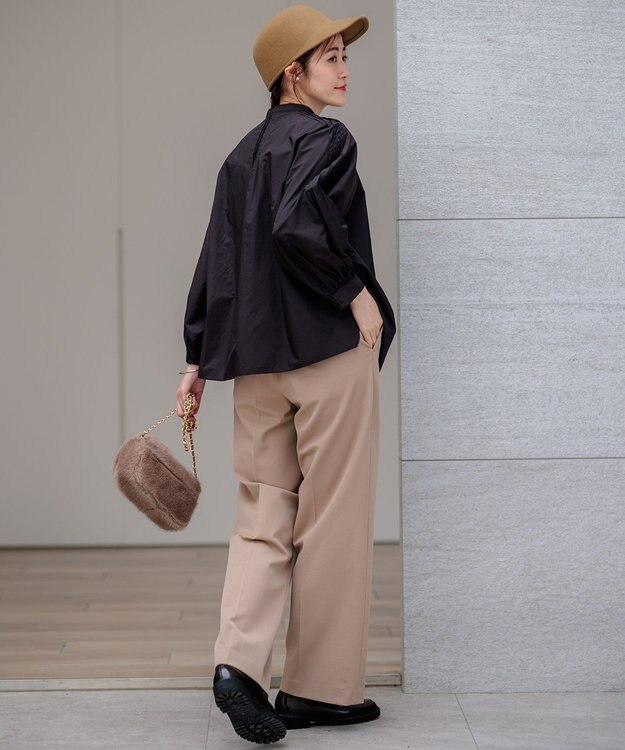 23区 S 【CLASSY.2月号掲載/洗える】TRストレッチギャバ ワイドパンツ キャメル系