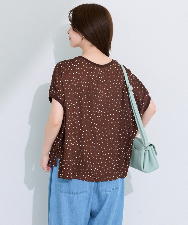 Green Parks リブドッキングブラウス Brown