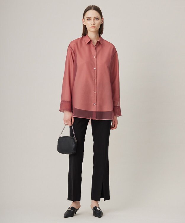 ICB 【洗える】オーガンコンビシャーティング フラミンゴ系