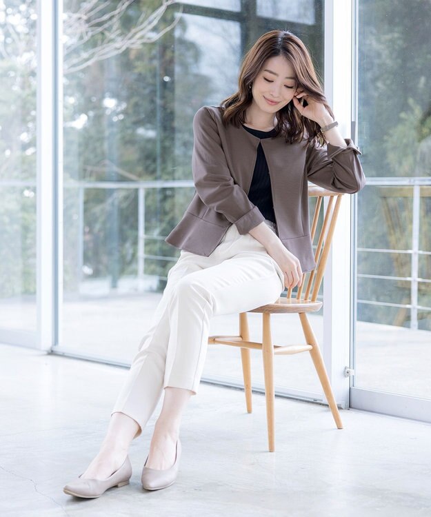 Tiaclasse 【洗える】テーパードパンツ アイボリー