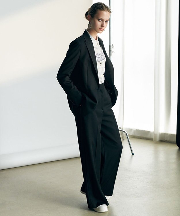 ICB L 【30th ANNIVERSARY】ヴィスコースウールツイル ワイドパンツ ブラック系