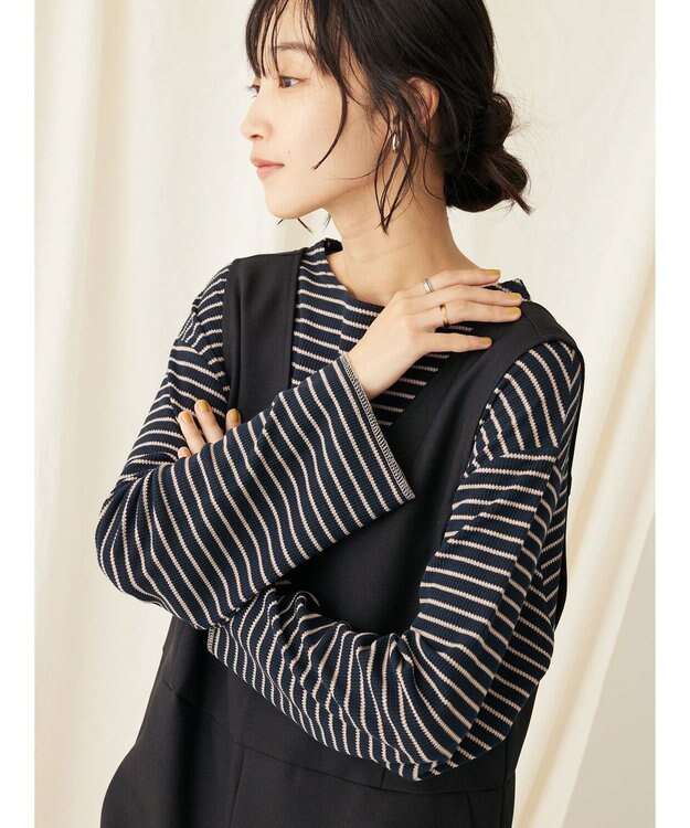 CRAFT STANDARD BOUTIQUE ボーダーワッフルプルオーバー Black