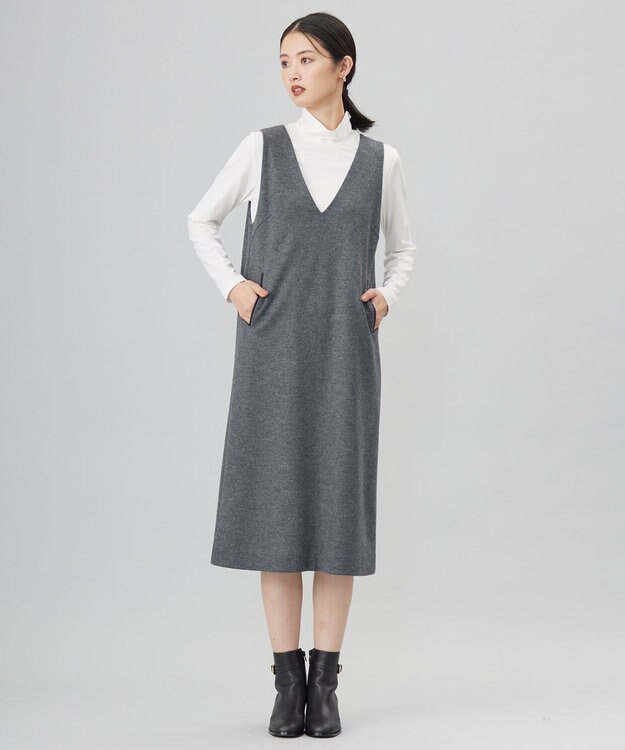 J.PRESS LADIES タートルジャージー カットソー ホワイト系