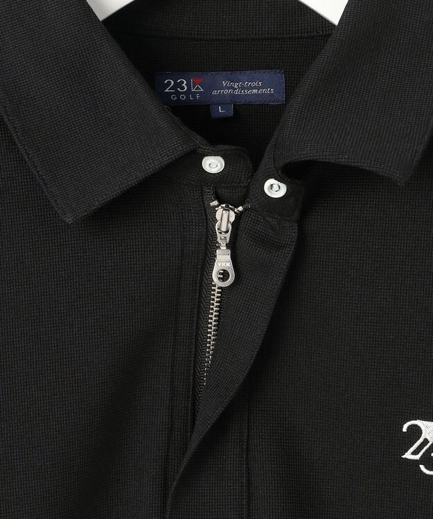 23区GOLF 【MEN】温度調節素材『サーモアジャスト』シンプル ポロシャツ ブラック系