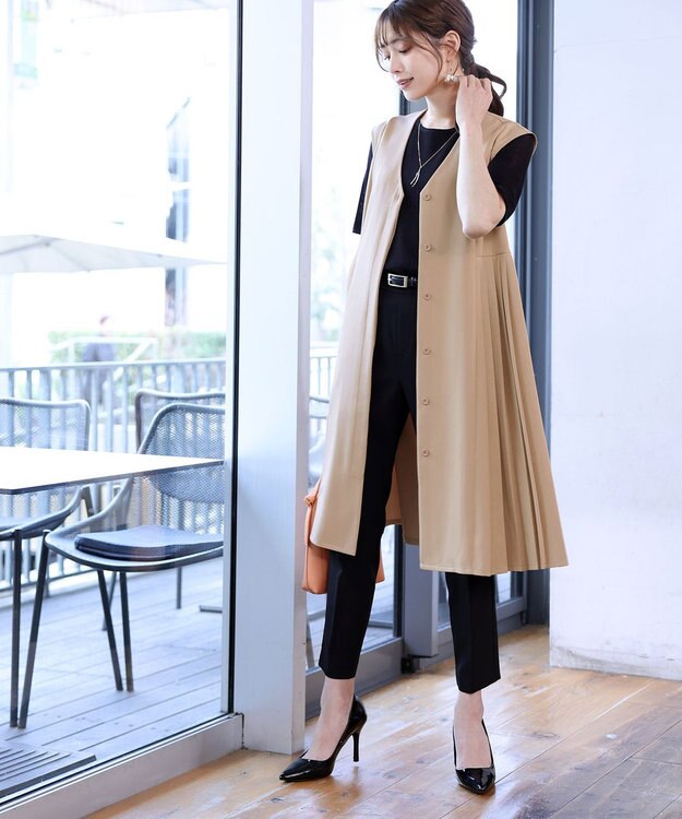 Tiaclasse 【洗える】テーパードパンツ ブラック