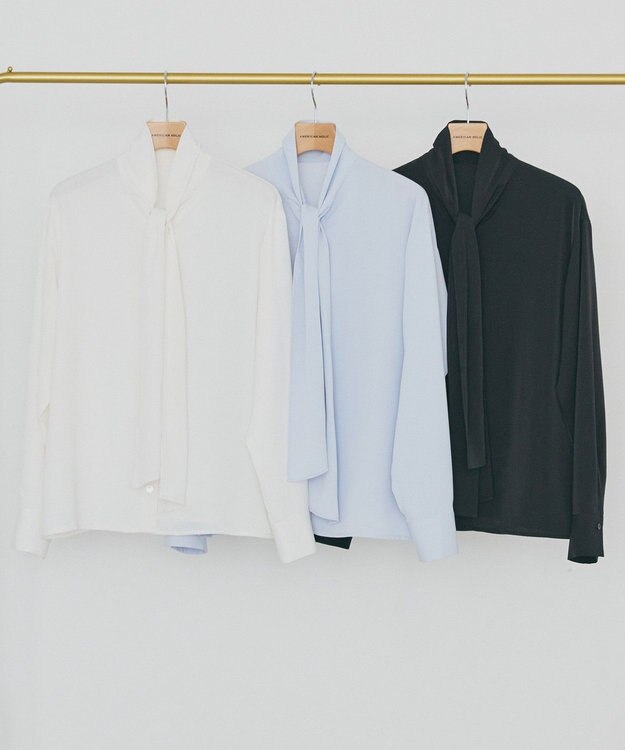 AMERICAN HOLIC 【イージーケア】ナロータイブラウス Off White