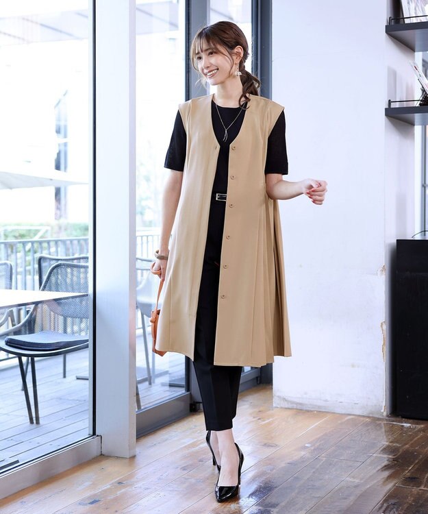 Tiaclasse 【洗える】テーパードパンツ ブラック