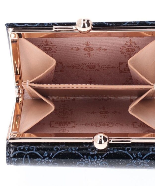 ANNA SUI ルーミー 口金二つ折り財布 ネイビー