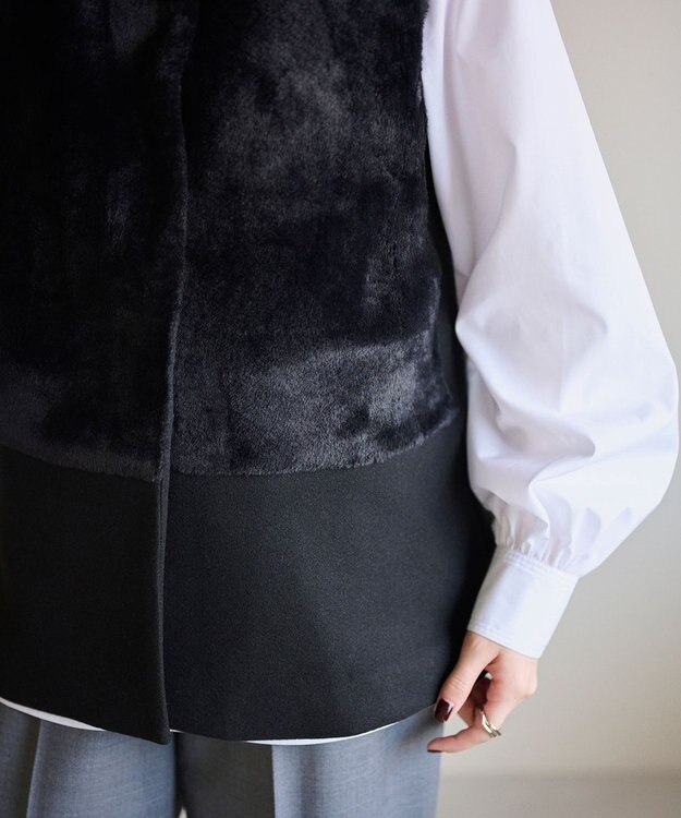 #Newans ペプラムシルエットファージレ ブラック