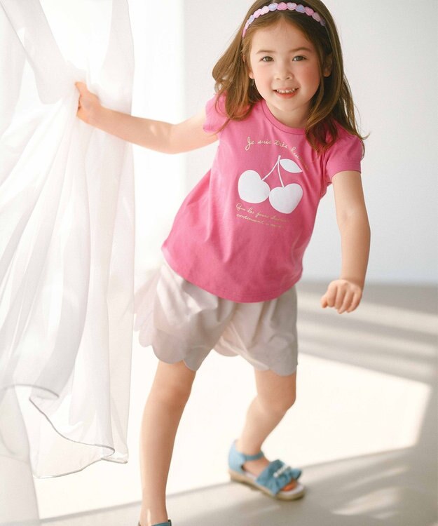 ANY KIDS 【水で色が変わる】接触冷感 しろくま ミラクルプリント Tシャツ ピンク