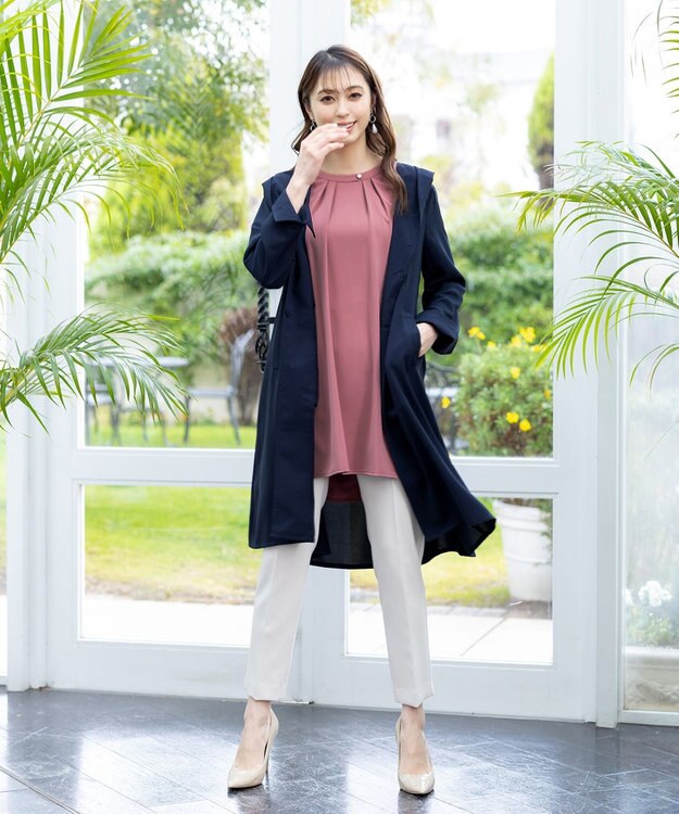 Tiaclasse 【洗える】テーパードパンツ アイボリー