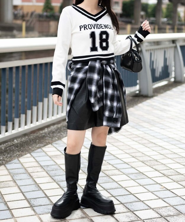 WEGO ナンバリングコンパクトニット ホワイト