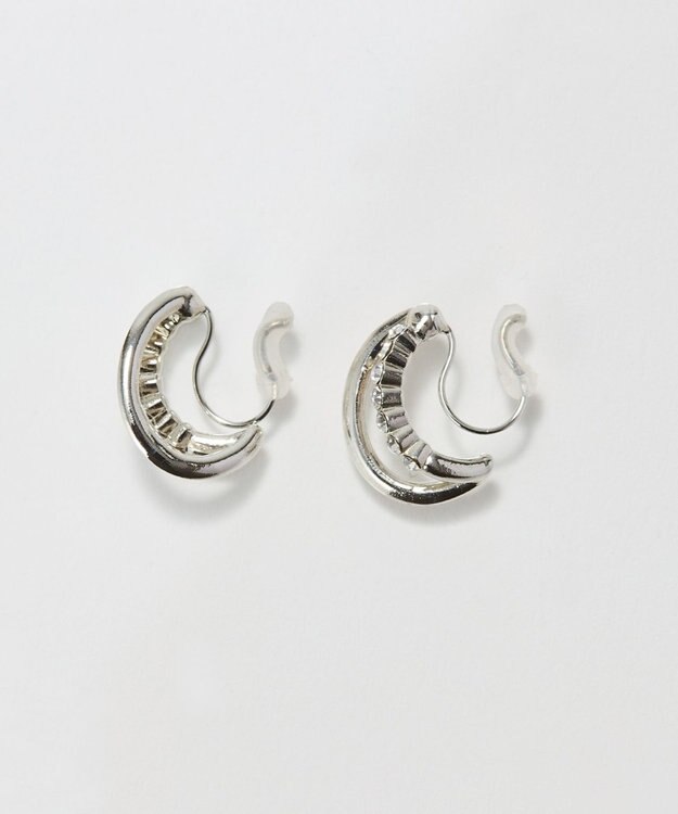 Phoebe 〈痛くないシリーズ/アレルギー対応〉ブリリアントダブルフープライトフィットイヤリング　シルバー シルバー