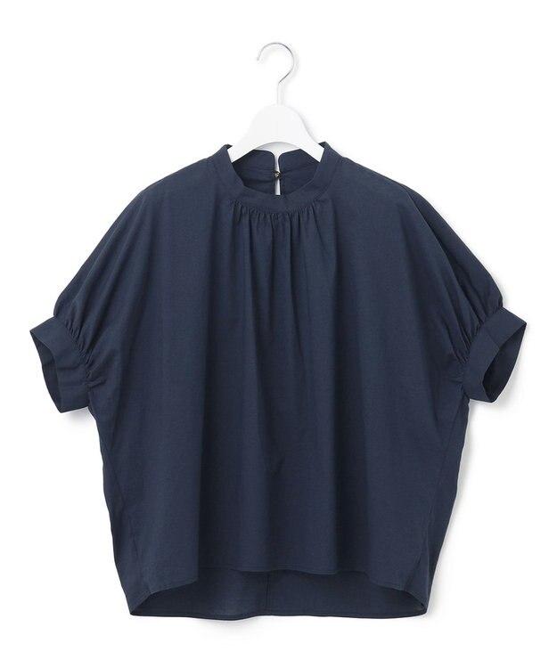 J.PRESS YORK STREET 【WOMEN】バックドレープ ドルマンブラウス ネイビー系