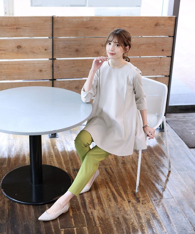 Tiaclasse 【洗える】テーパードパンツ グリーン