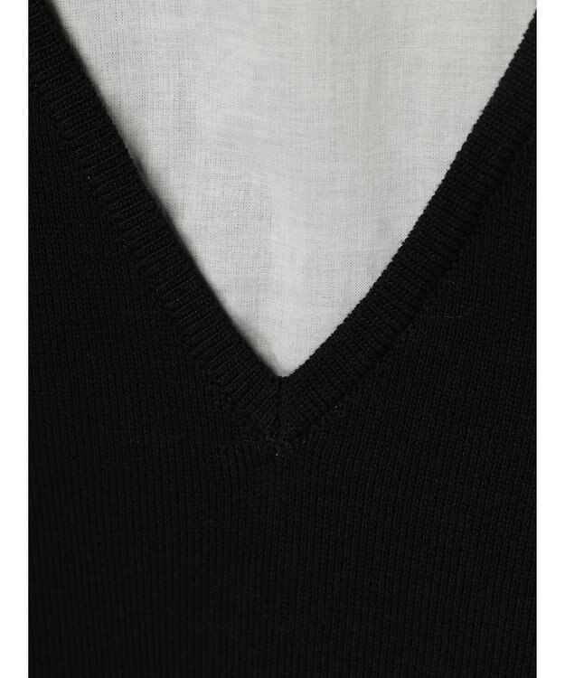 Green Parks ベスト風ドッキングニットプルオーバー Black