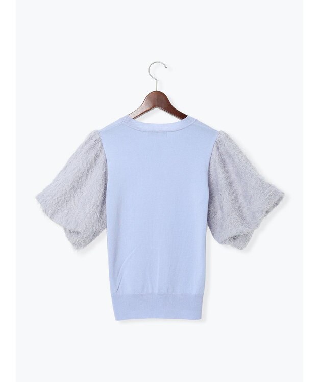 Te chichi シャギーバルーンスリーブニット ブルー