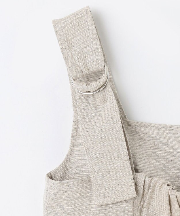 GRACE CONTINENTAL 麻調ベルトサロペット ベージュ