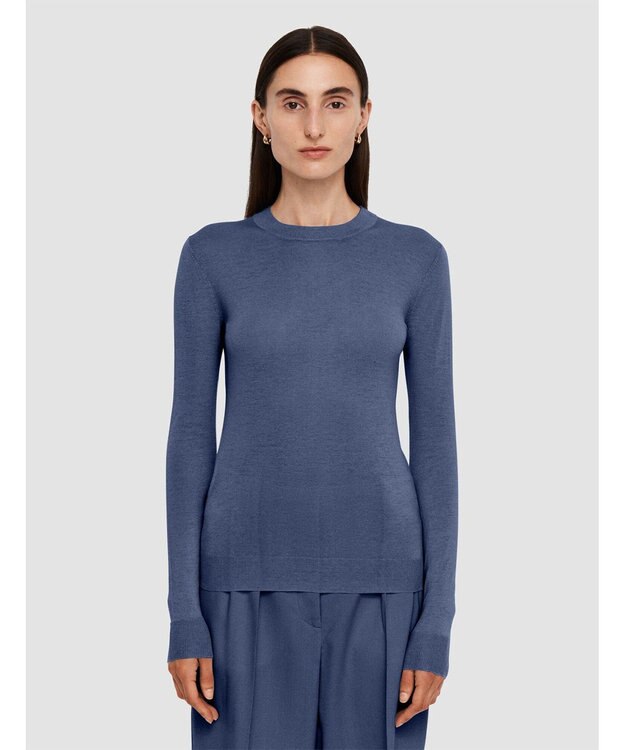 JOSEPH 【洗える】キャッシュエアー　ラウンドネックニット Harbour