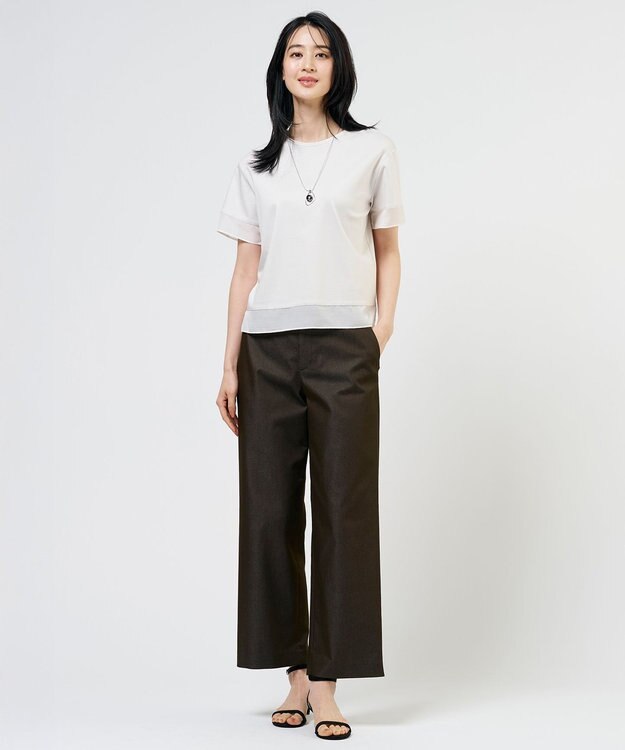 J.PRESS LADIES S 【シーンレスに活躍】コットンスムース シアーデザイン カットソー グレージュ系