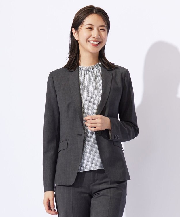 J.PRESS LADIES 【セットアップ対応】BAHARIYE PINHEAD テーラード ジャケット グレー系