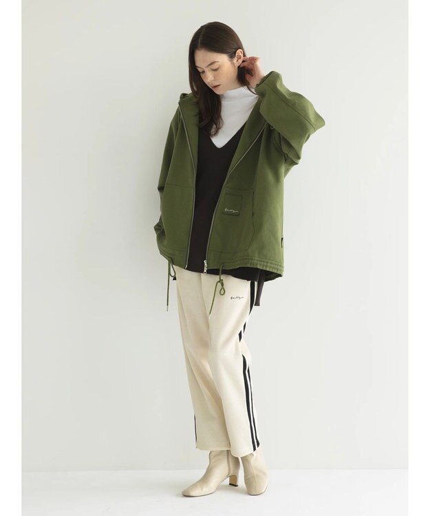 CRAFT STANDARD BOUTIQUE 【2点セット】洗える 60/2 14G片畦Vネックベスト+ロンTEE SET Black